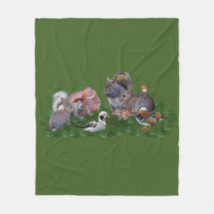 Couverture en laine polaire Animaux de la forêt