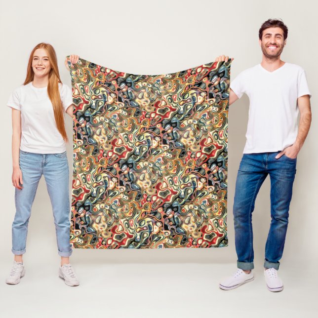 Couverture en laine polaire Art Abstrait (En situation)