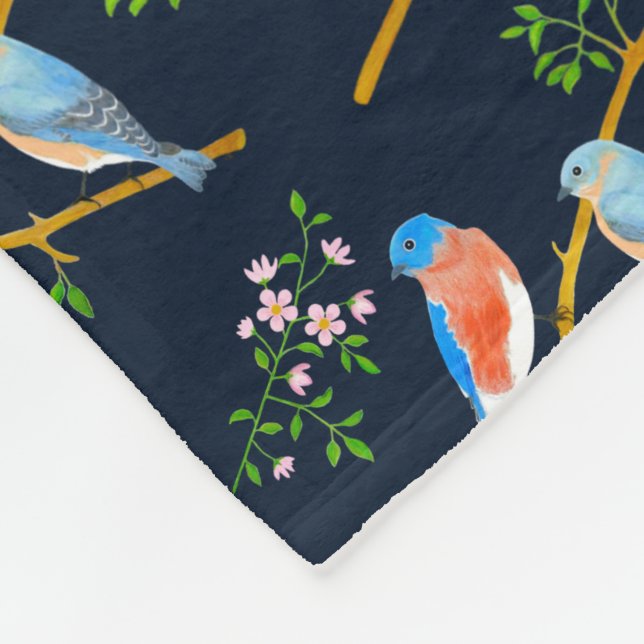 Couverture en laine polaire bleue des merles bleus (Coin)