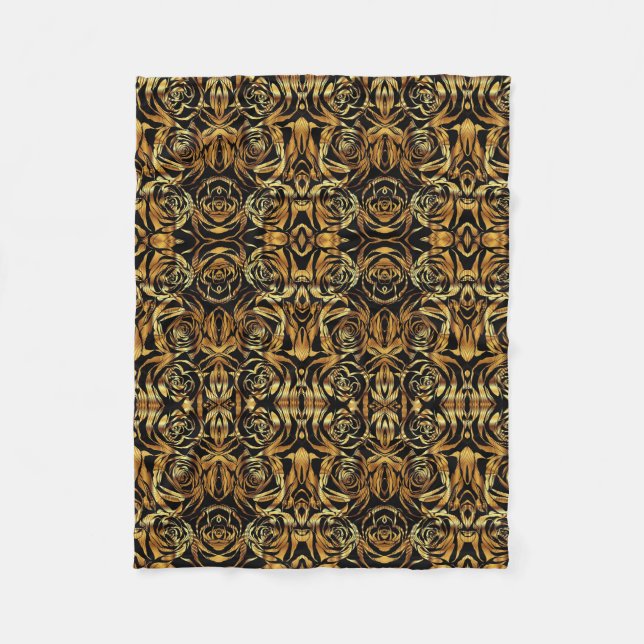 Couverture en laine polaire damassé baroque or ant (Devant)