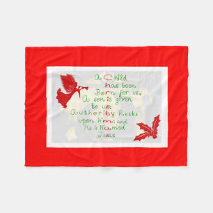 Couverture en laine polaire de Noël/Un enfant est