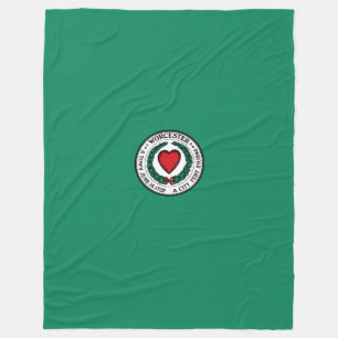 Couverture en laine polaire du drapeau de Worceste
