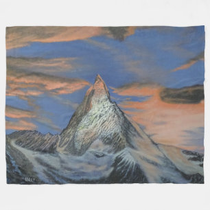Couverture en laine polaire - "Le Matterhorn au co