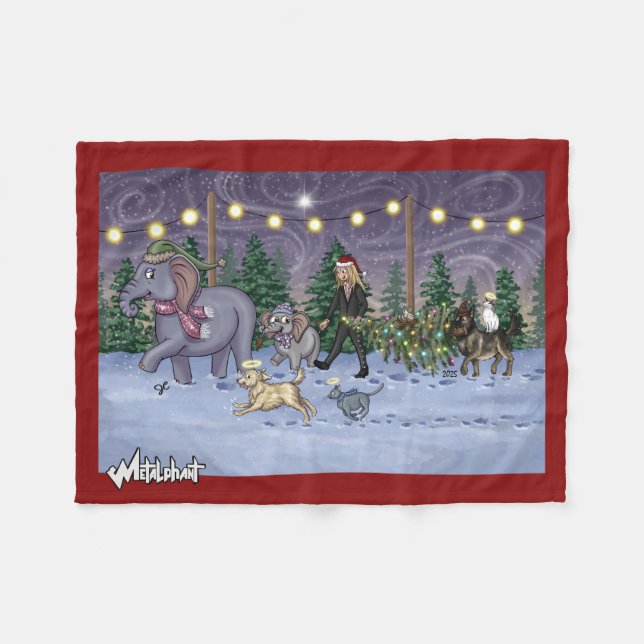 Couverture en laine polaire Metalphant Family Tree (Devant (Horizontal))