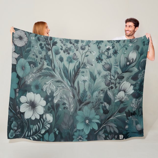 Couverture en laine polaire Pretty In Blue (En situation)