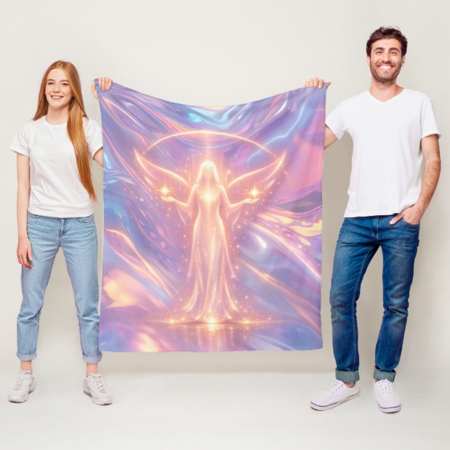 Couverture en polaire Ange de Lumière – Céleste Ét (En situation)