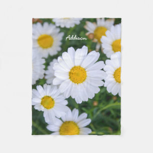 Couverture en polaire avec photo de marguerite bla