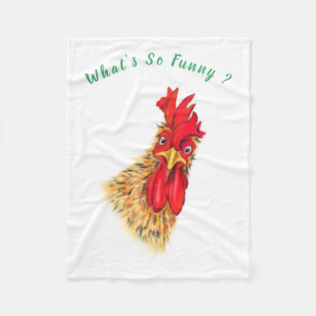 Couverture en polaire avec texte accrocheur et coq (Devant)