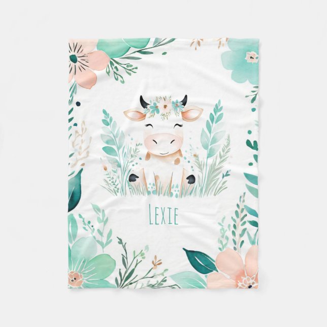 Couverture en polaire bébé personnalisée Boho Calf (Devant)