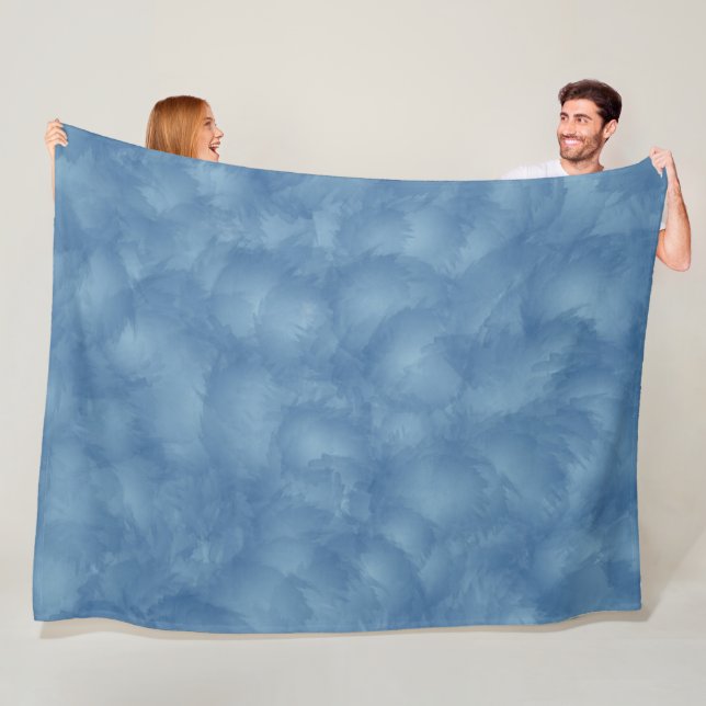 Couverture en polaire bleu fluide (En situation)