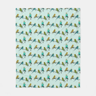 Couverture en polaire Budgie Frenzy (Cyan clair)