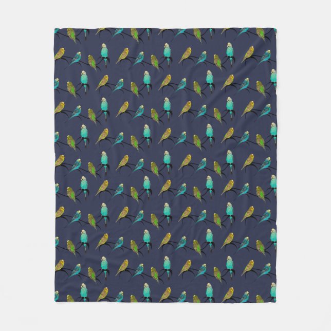 Couverture en polaire Budgie Frenzy (Navy) (Devant)
