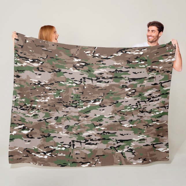 couverture en polaire camouflage (En situation)