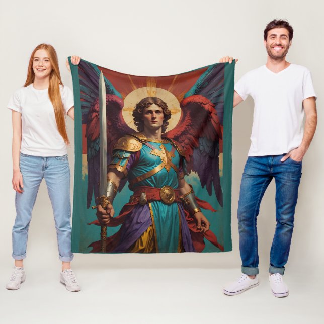 Couverture en polaire catholique St Michael Archan (En situation)
