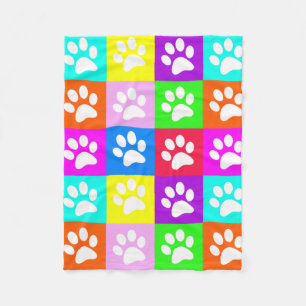 Couverture en polaire "Chig Paws Pop Art"