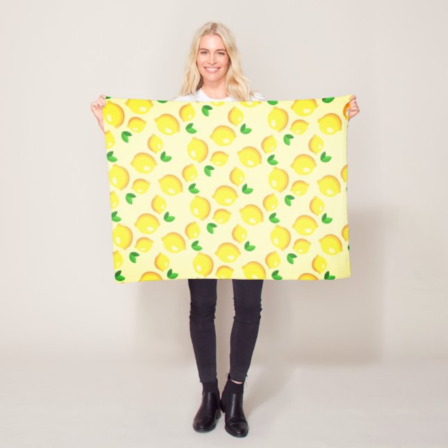 Couverture en polaire citron jaune (En situation)