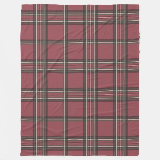 Couverture en polaire classique rouge plaid (Devant)