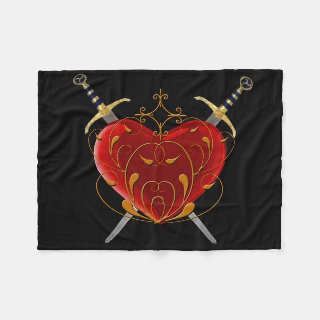Couverture en polaire Coeur et Daggers (Devant (Horizontal))