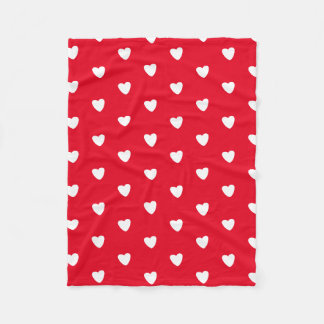 Couverture en polaire Coeurs rouges