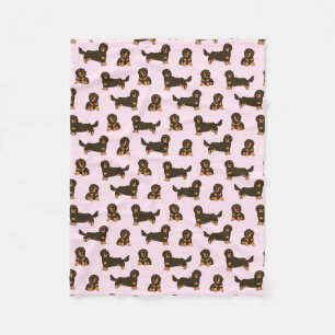 Couverture en polaire Dachshund aux cheveux longs