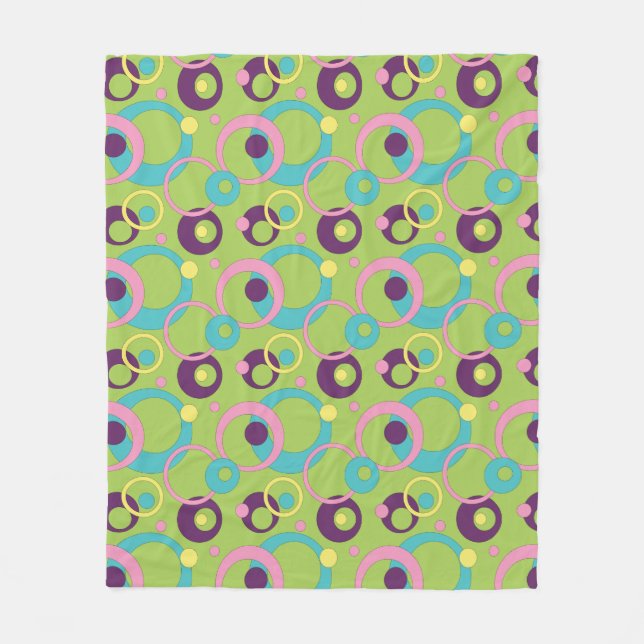 Couverture en polaire de cercles verts funky (Devant)