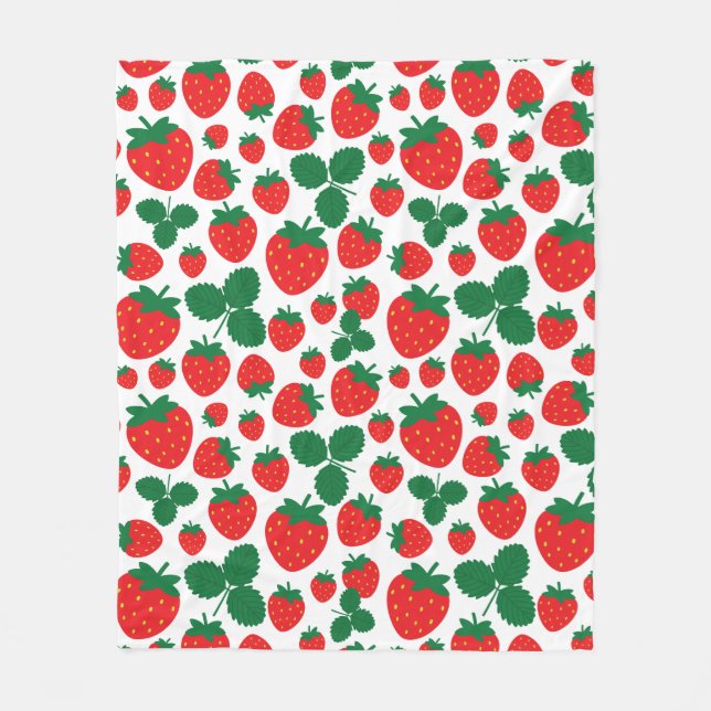 Couverture en polaire de fraises (Devant)
