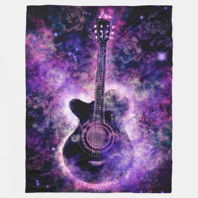 Couverture en polaire de guitare romantique (Devant)