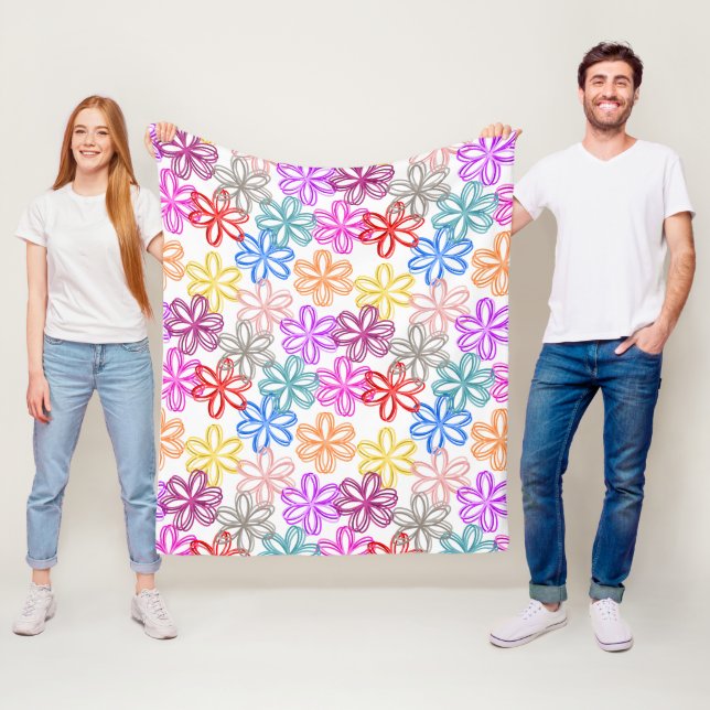 Couverture en polaire de mai Fleurs (En situation)