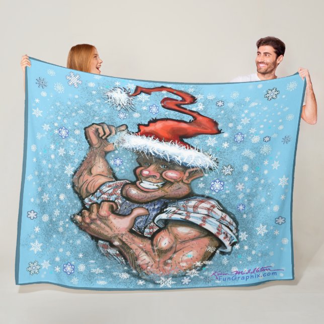 Couverture en polaire de Noël (En situation)