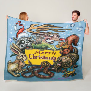 Couverture en polaire de Noël