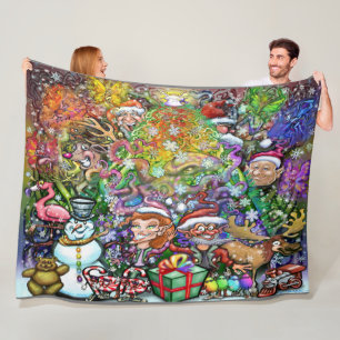 Couverture en polaire de Noël