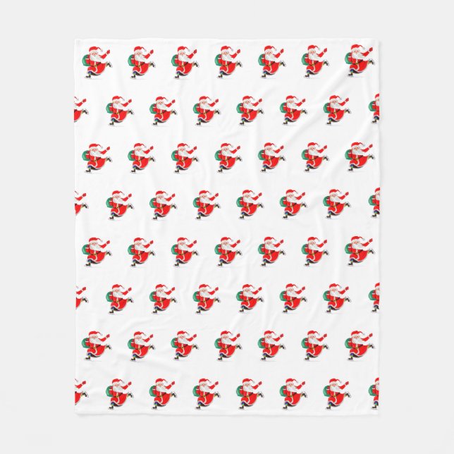 Couverture en polaire de Noël du Père Noël (Devant)