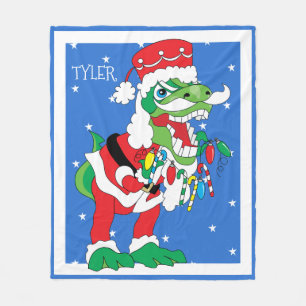 Couverture en polaire de Noël/Moyen TySantaSaurus 