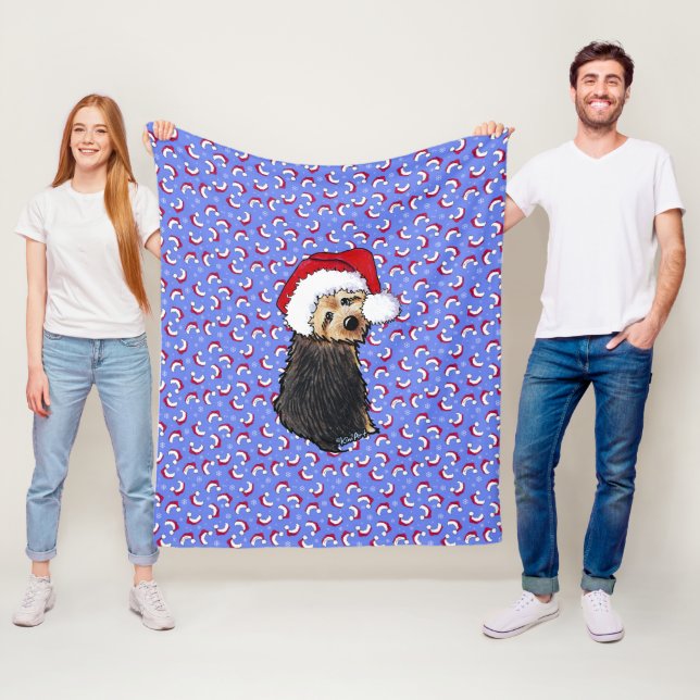Couverture en polaire de Noël Norwich (En situation)