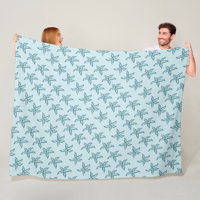 Couverture en polaire de poisson-Starfish turquois (En situation)