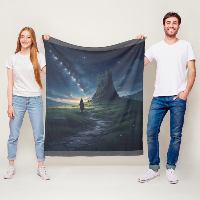 Couverture en polaire Elf Ancient Ireland Night Sk (En situation)