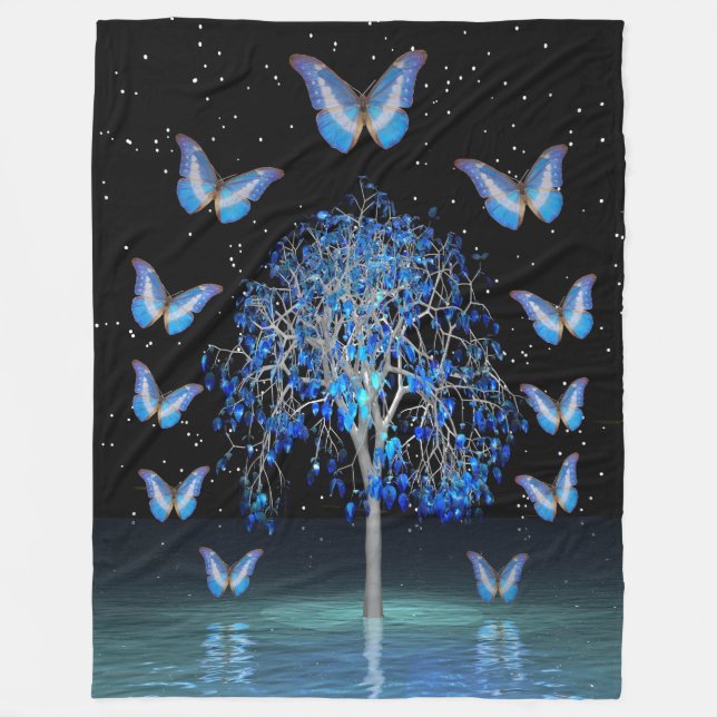 Couverture en polaire en cristal papillon (Devant)