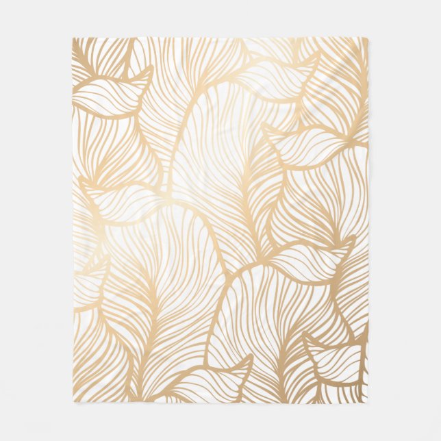 Couverture en polaire en or fleuri Damask (Devant)