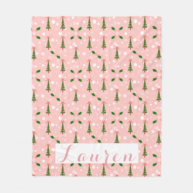 Couverture en polaire en sapin de Noël personnalis (Devant)