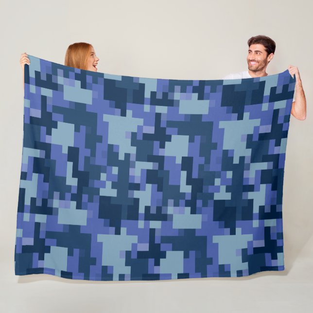 Couverture en polaire en toile bleue (En situation)