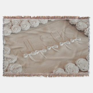 Couverture en polaire et sherpa JESÚS – Roses blan