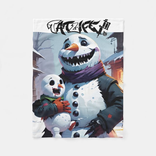 Couverture en polaire Evil Snowman et Snowson (Devant)