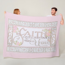 Couverture en polaire FAITH Gives Substance (Rose)