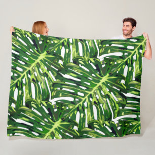 Couverture en polaire Feuille tropicale