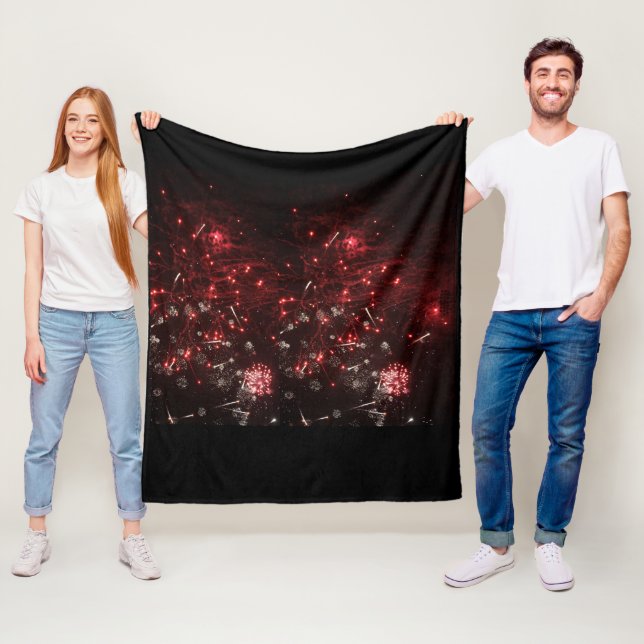 Couverture en polaire Fireworks (En situation)
