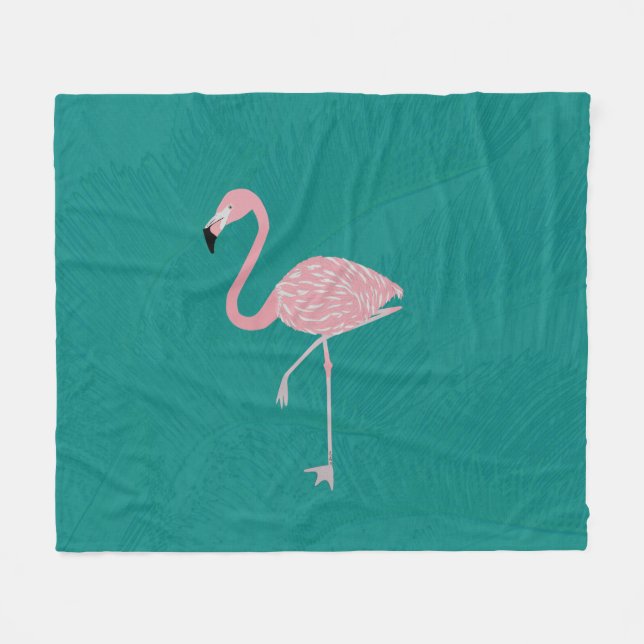 Couverture en polaire Flamant rose (Devant (Horizontal))