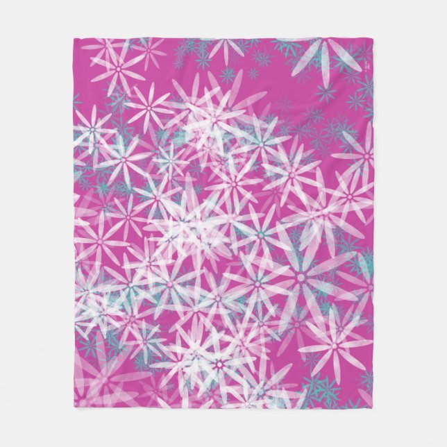 Couverture en polaire Fleurs roses (Devant)