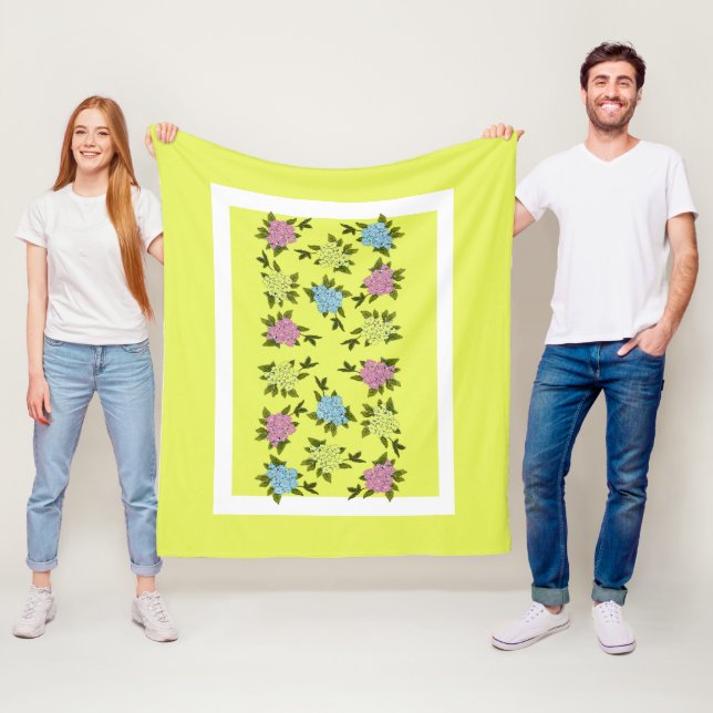 Couverture en polaire Fleurs vintages (En situation)