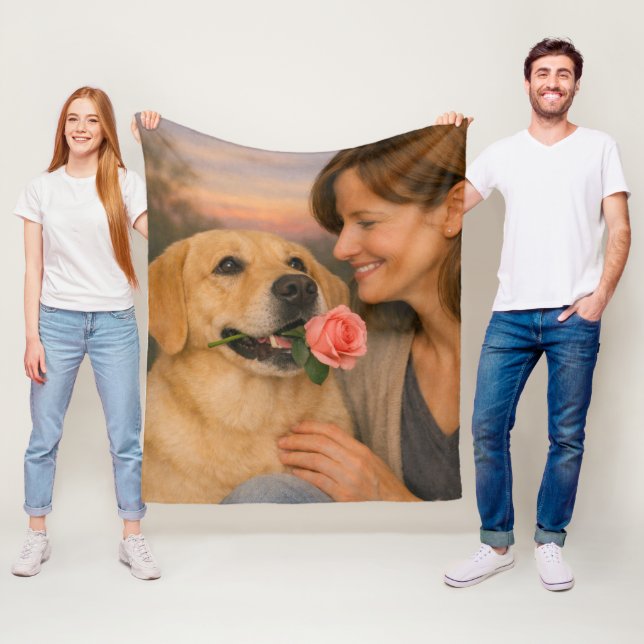 Couverture en polaire Golden Retriever – Art pour  (En situation)
