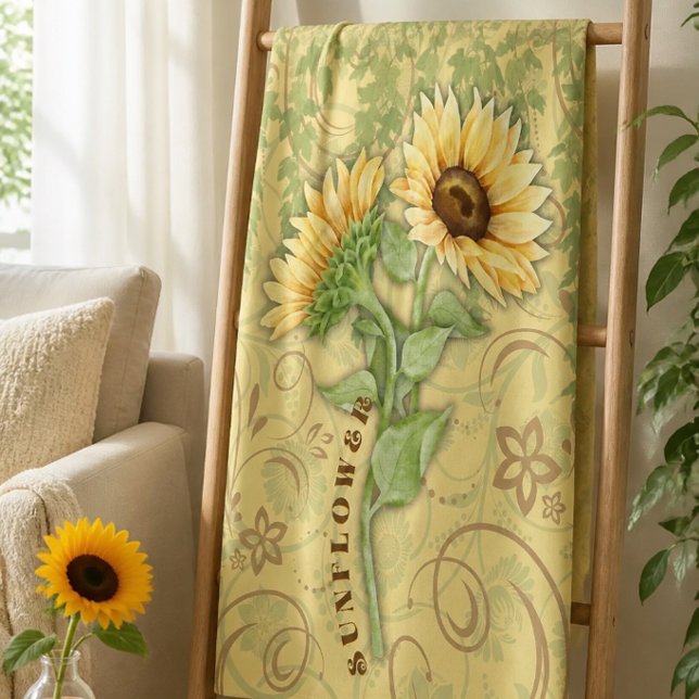Couverture en polaire grande taille Tournesol (Créateur téléchargé)